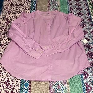 Ruffle shoulder detail button down